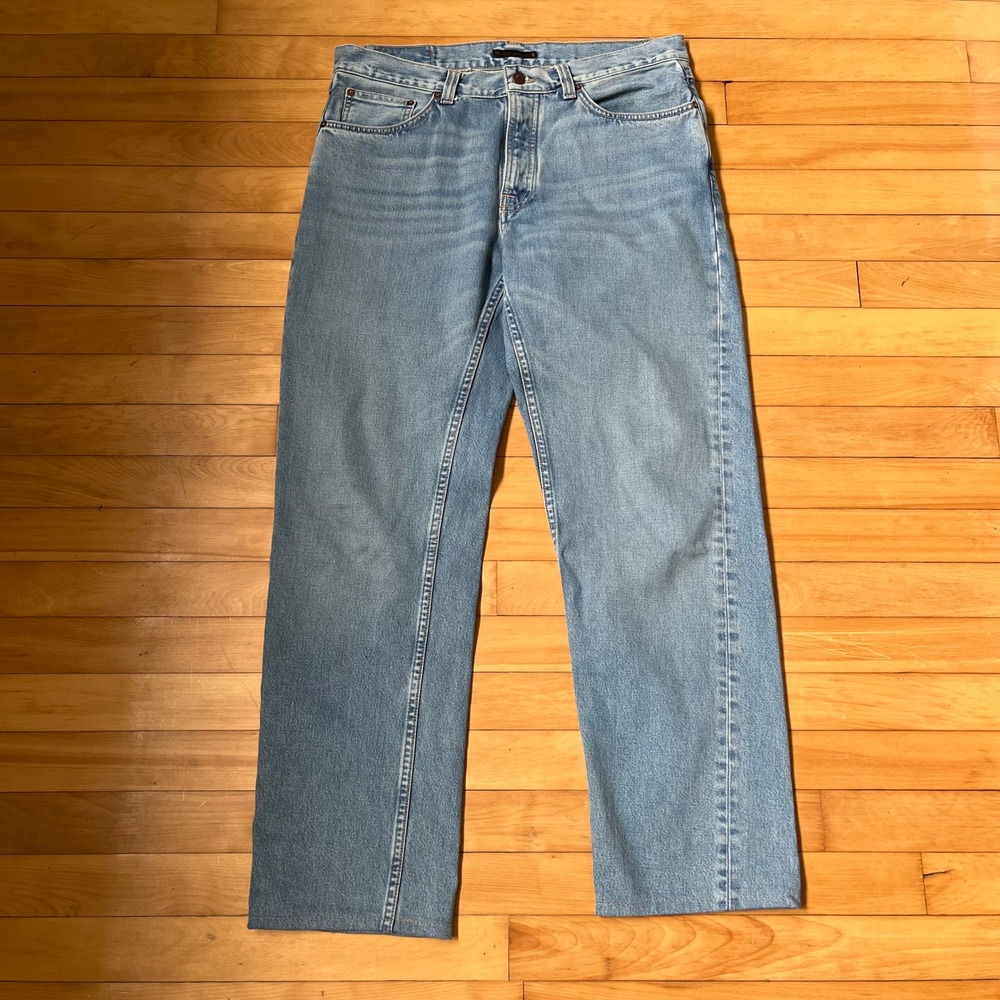 Nudie Jeans Co Mens Straight Leg Button Fly Rad Rufus Desert Light Blue 36x32